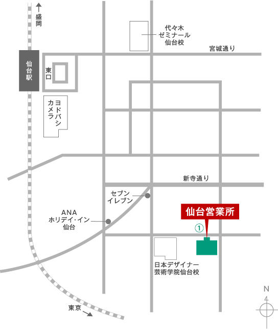 寺岡製作所 仙台営業所MAP