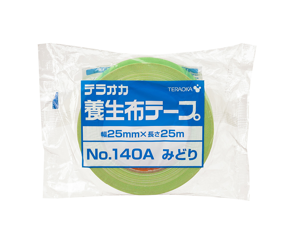 養生・マスキングテープ 寺岡布テープ140A みどり ノンパッケージ 25mm×25m みどり 10箱セット 60巻入り 通販 