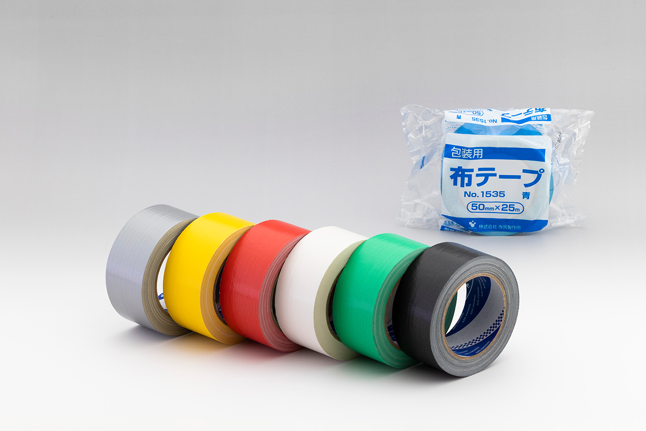 テープ TERAOKA 包装用布テープ パッケージ品 NO.1590 50mm×25M 1590 50×25 1箱(30巻 個包装) - 1